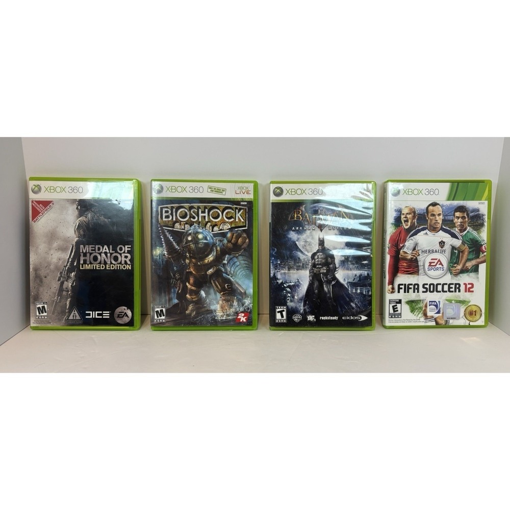 Xbox 360 Game Bundle BioShock Batman Arkham Asylum Medal of Honor FIFA 12 Lot